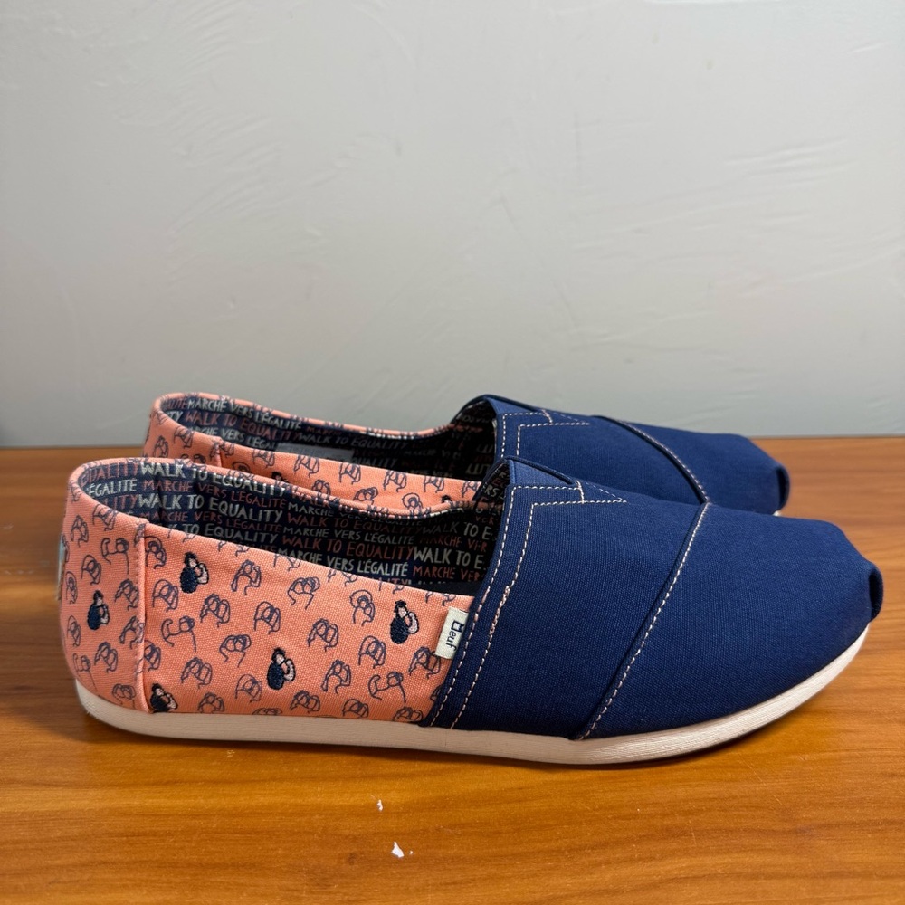 Toms x‎ Meuf Paris Rights “Walk To Equality” Canvas Slip on Alpargata Flat 10 - Picture 2 of 9